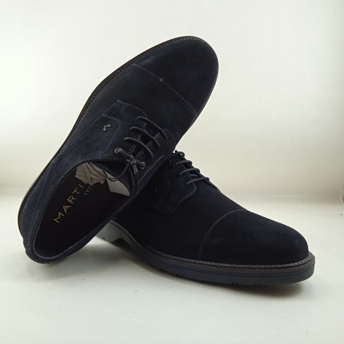 Zapato de vestir de ante azul con cierre de cordon, Martinelli mod. 2885X1 - Imagen 4