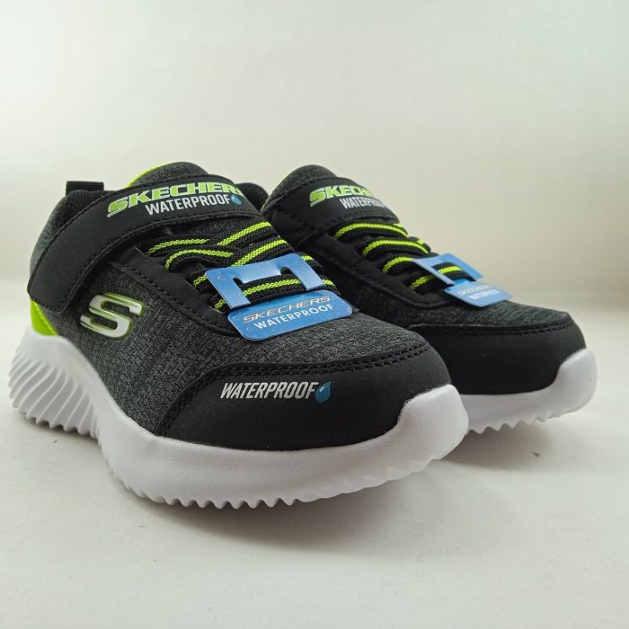 Semi-sport sintetico negro con cierre de velcro, Skechers mod. 403739