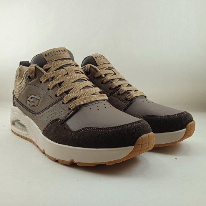 Semi-sport sintetico marron con cierre de cordon, Skechers mod. 183020