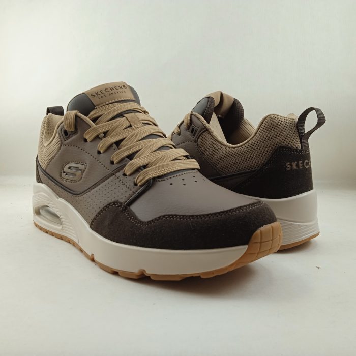 Semi-sport sintetico marron con cierre de cordon, Skechers mod. 183020 - Imagen 2