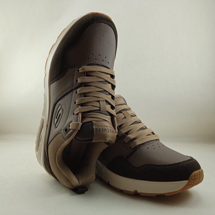 Semi-sport sintetico marron con cierre de cordon, Skechers mod. 183020 - Imagen 4