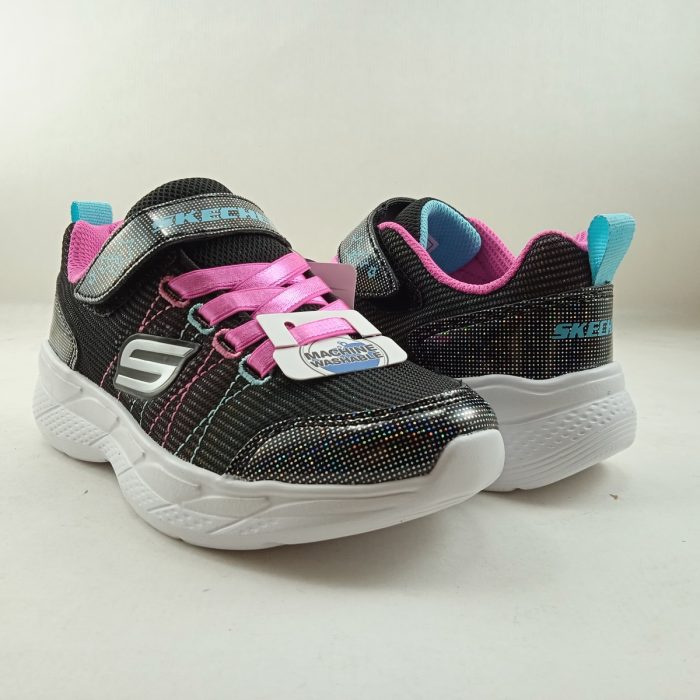 Semi-sport sintetico negro con cierre de velcro, Skechers mod. 303518 - Imagen 2