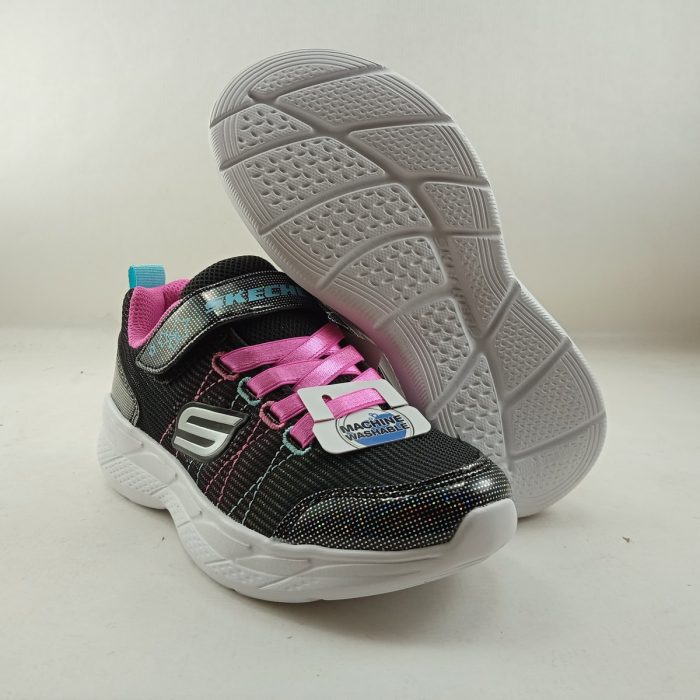 Semi-sport sintetico negro con cierre de velcro, Skechers mod. 303518 - Imagen 3