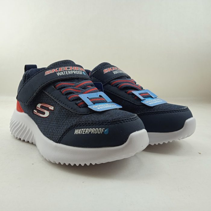 Semi-sport sintetico azul con cierre de velcro, Skechers mod. 403739