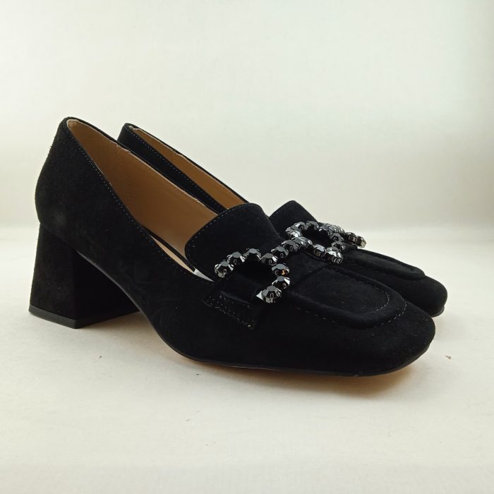 Zapato de vestir de ante negro sin cierres, Alma en pena mod. 1240227