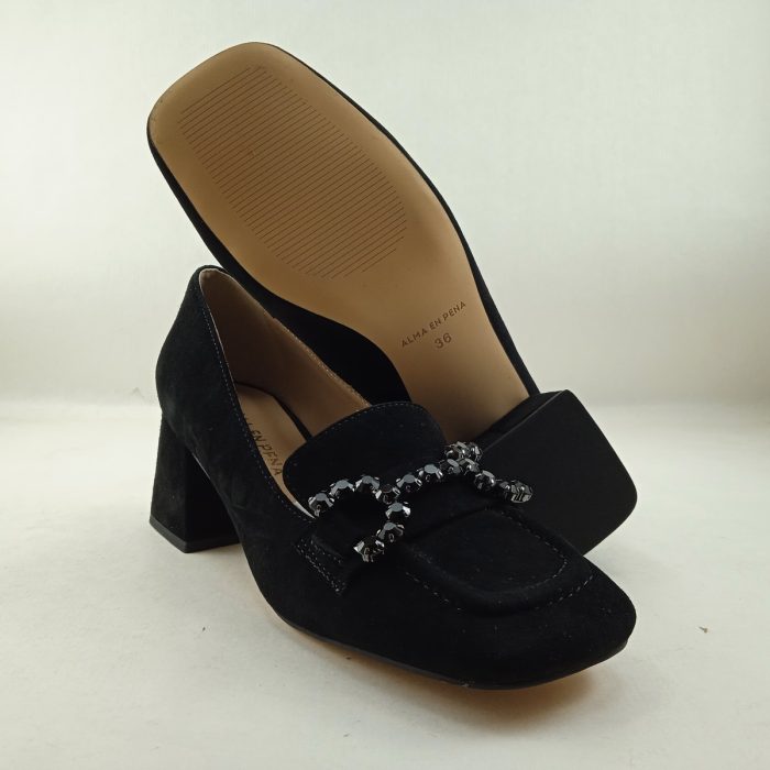 Zapato de vestir de ante negro sin cierres, Alma en pena mod. 1240227 - Imagen 3