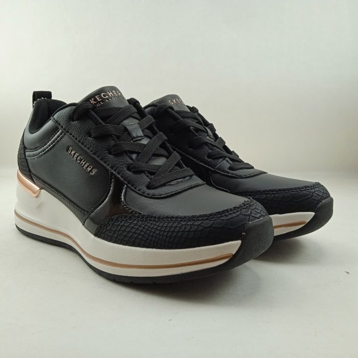Semi-sport sintetico negro con cierre de cordon, Skechers mod. 177345