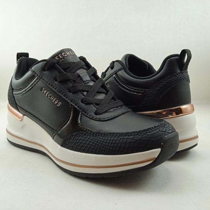 Semi-sport sintetico negro con cierre de cordon, Skechers mod. 177345 - Imagen 2