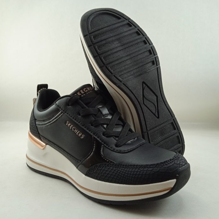 Semi-sport sintetico negro con cierre de cordon, Skechers mod. 177345 - Imagen 3