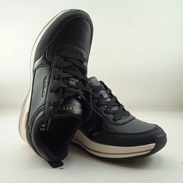 Semi-sport sintetico negro con cierre de cordon, Skechers mod. 177345 - Imagen 4