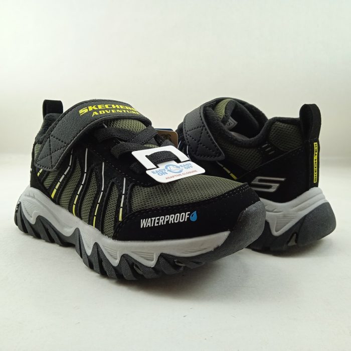 Semi-sport sintetico verde con cierre de velcro, Skechers mod. 406411 - Imagen 2