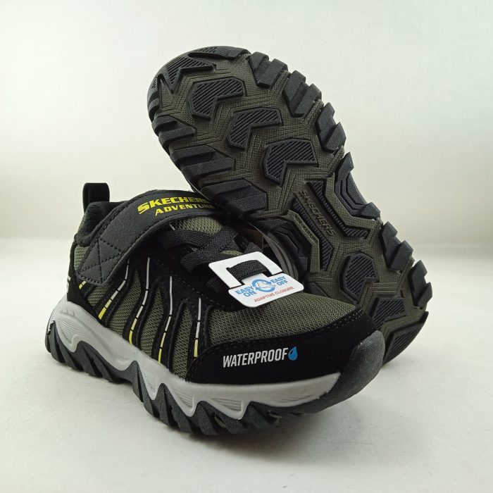 Semi-sport sintetico verde con cierre de velcro, Skechers mod. 406411 - Imagen 3
