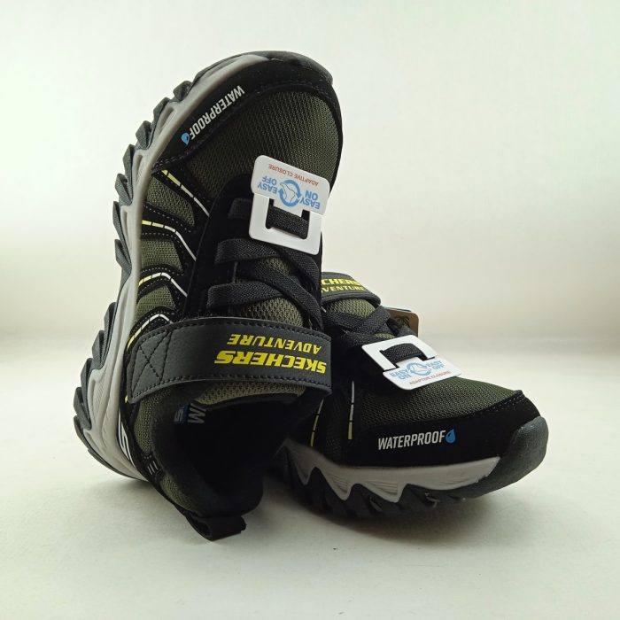 Semi-sport sintetico verde con cierre de velcro, Skechers mod. 406411 - Imagen 4