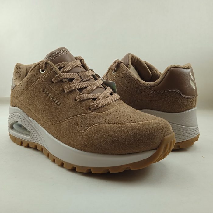 Semi-sport de serraje camel con cierre de cordon, Skechers mod. 155135 - Imagen 3
