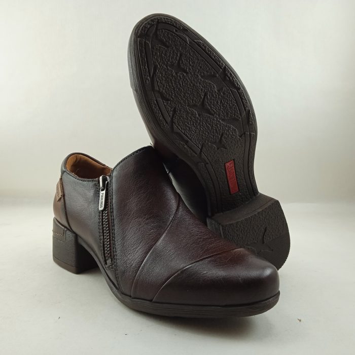 Zapato de piel granate con cierre de cremallera, Pikolinos  mod. 5673C1 - Imagen 3
