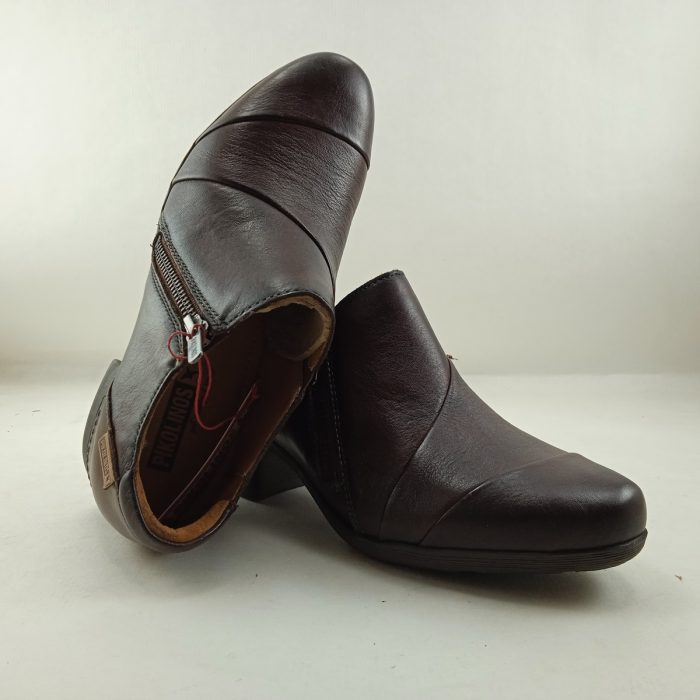 Zapato de piel granate con cierre de cremallera, Pikolinos  mod. 5673C1 - Imagen 4