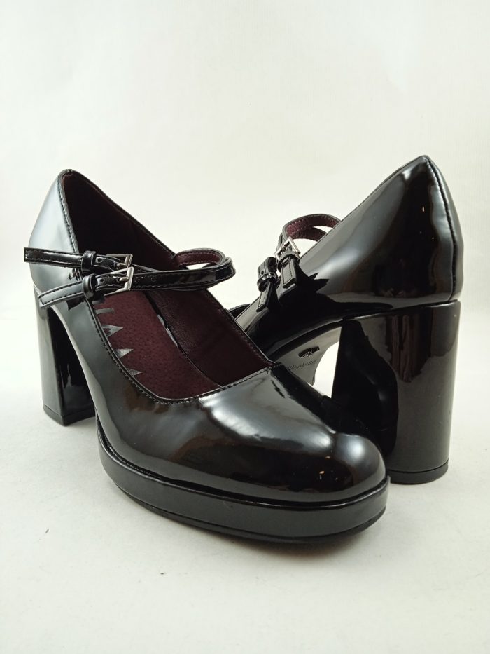 Zapato de charol negro con cierre de hebillas en empeine, Mariamare mod. 63428 - Imagen 3