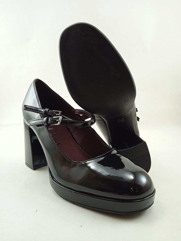 Zapato de charol negro con cierre de hebillas en empeine, Mariamare mod. 63428 - Imagen 4