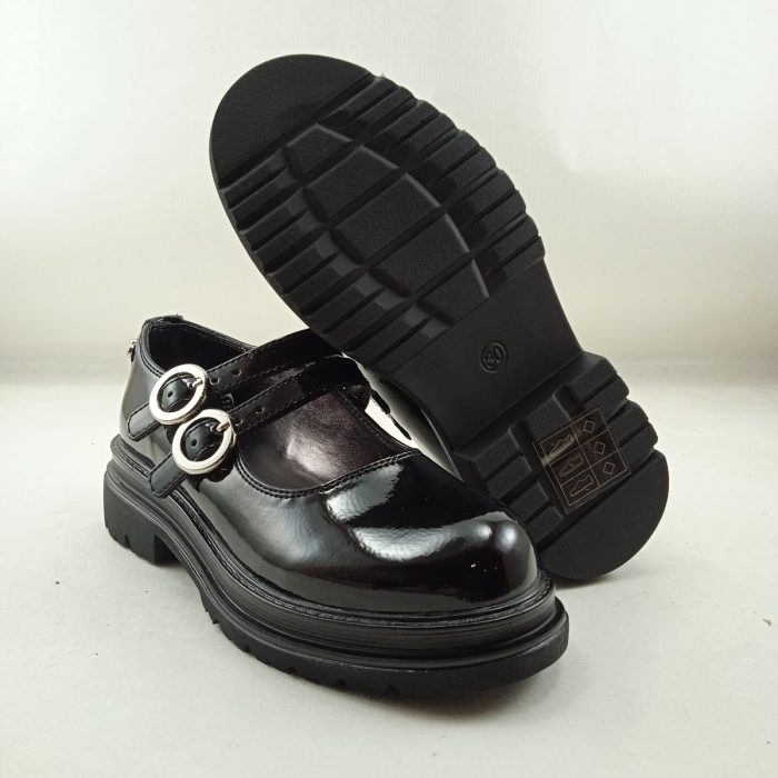 Mercedes de charol negro con cierre de velcro, Asso mod.16635 - Imagen 4