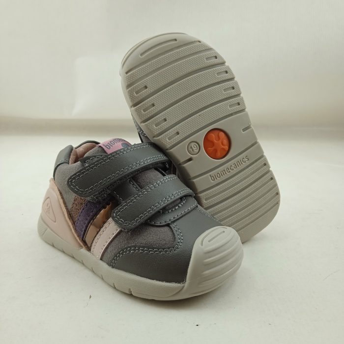 Botin de piel multicolor con cierre de doble velcro, Biomecanics mod. 241110 - Imagen 4