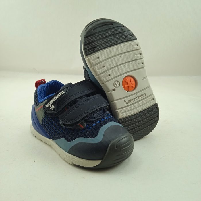 Semi-sport de piel  azul con cierre de doble velcro, Biomecanics mod. 241142 - Imagen 4