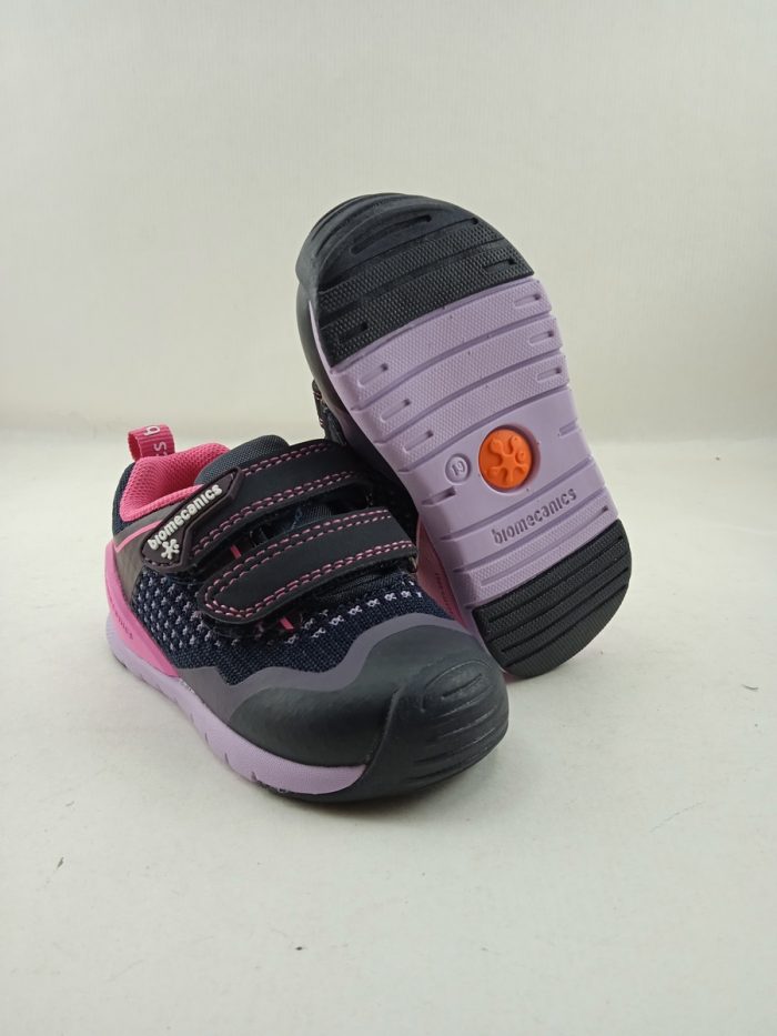 Semi-sport de piel lila con cierre de doble velcro, Biomecanics mod. 241142 - Imagen 4