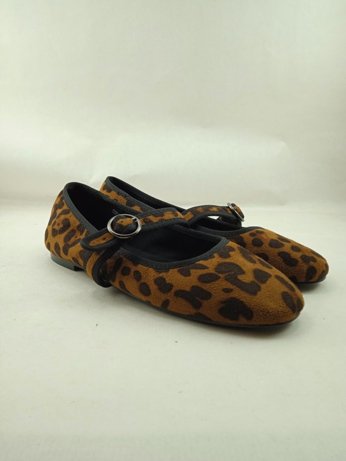 Mercedes de ante leopardo con cierre de hebilla, Mandarina mod. 535 - Imagen 2