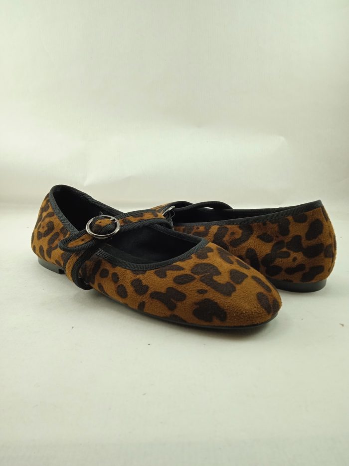 Mercedes de ante leopardo con cierre de hebilla, Mandarina mod. 535 - Imagen 3