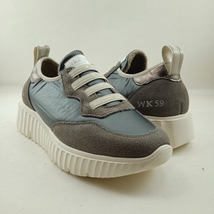Semi-sport de piel gris con cierre de cordon elastico, Pedro Miralles mod. 26000 - Imagen 3