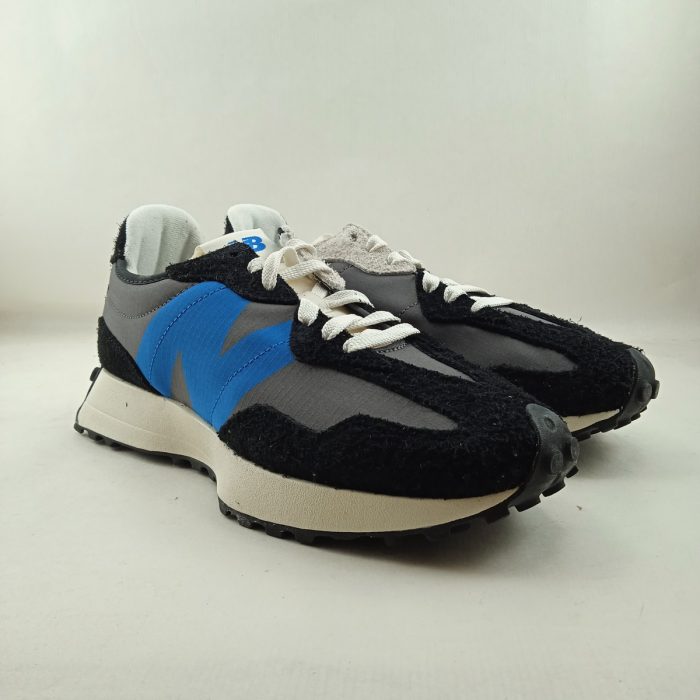 Semi-sport de piel negro con cierre de cordon, New balance mod. 327VB - Imagen 2