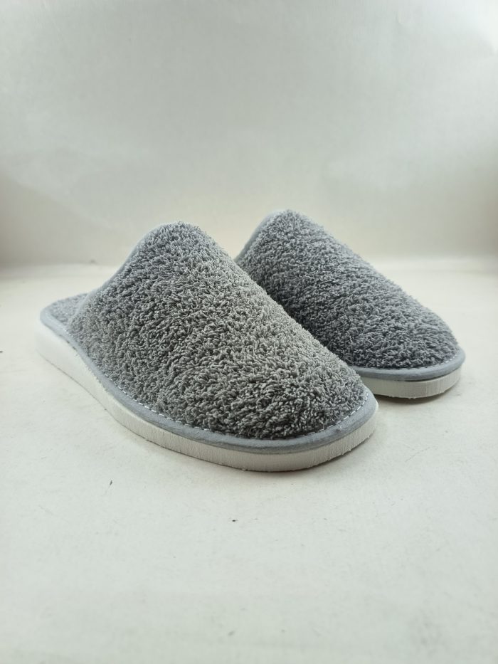 Zapatilla de rizo gris sin cierres, Andinas mod. 530