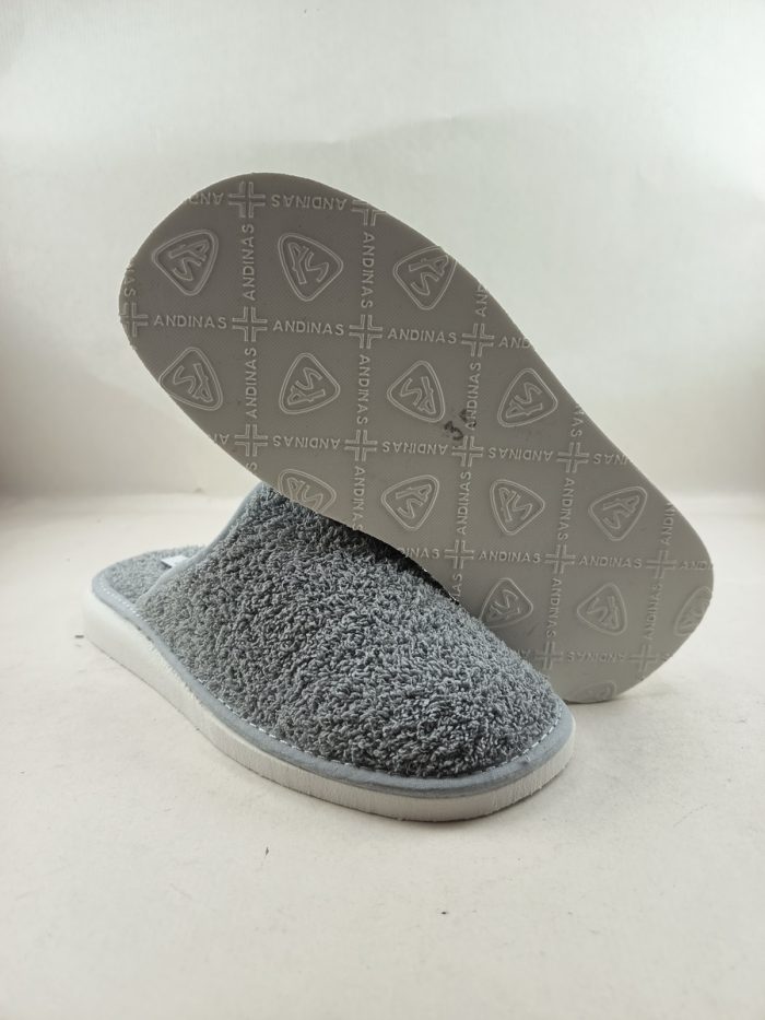 Zapatilla de rizo gris sin cierres, Andinas mod. 530 - Imagen 3