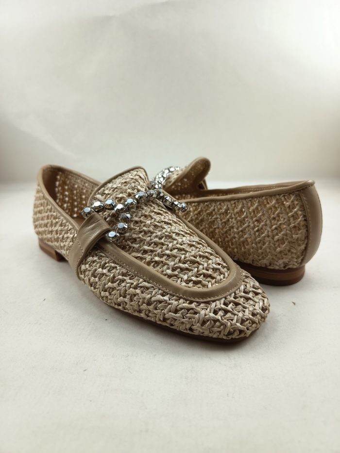 Zapato de vestir en rafia natural sin cierres, Alma en pena mod. 0304 - Imagen 2