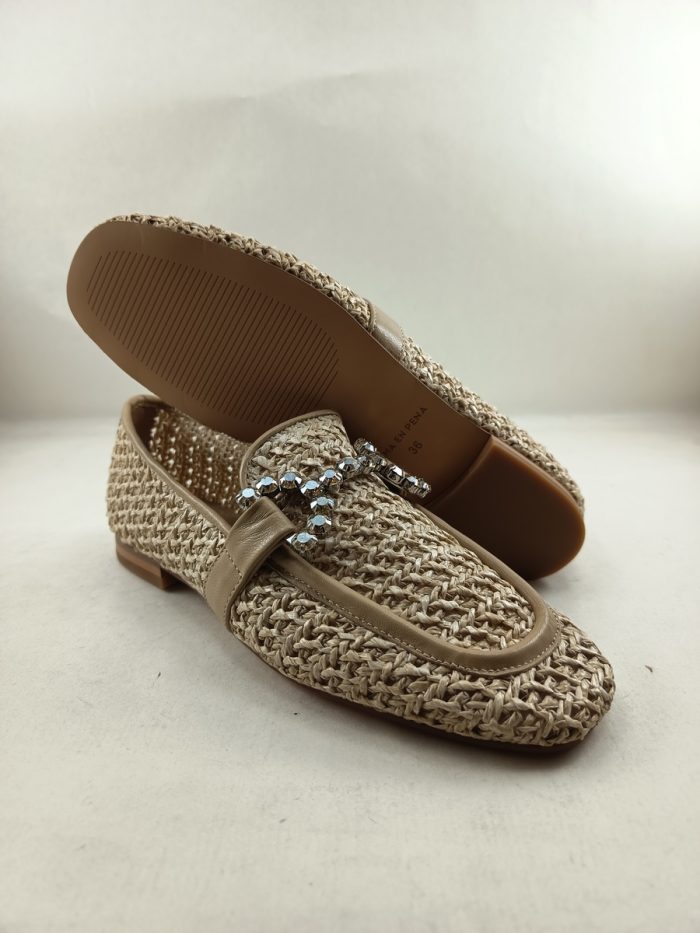 Zapato de vestir en rafia natural sin cierres, Alma en pena mod. 0304 - Imagen 3