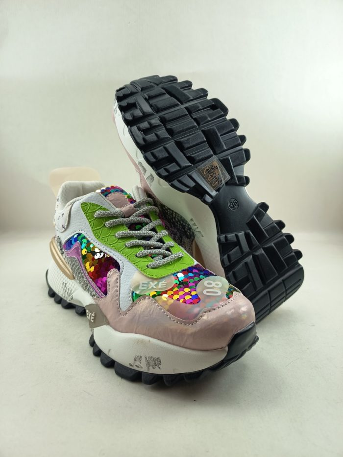 Semi-sport de piel multicolor con cierre de cordon, Exé mod. 190608 - Imagen 2