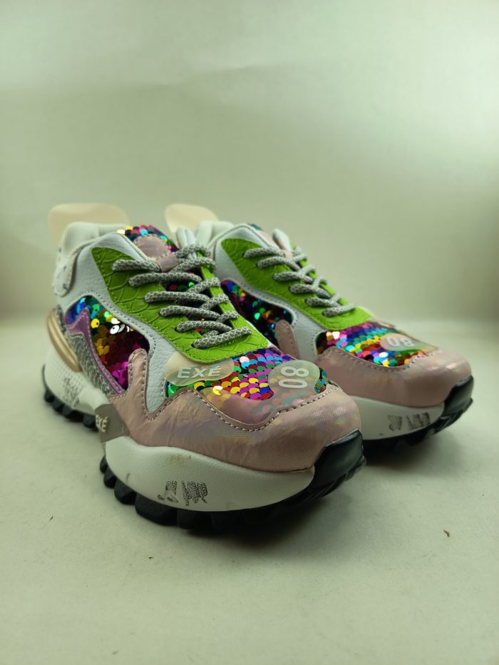 Semi-sport de piel multicolor con cierre de cordon, Exé mod. 190608 - Imagen 4