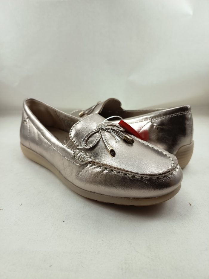Mocasin de piel oro sin cierres, Tamaris confort mod. 84600 - Imagen 2