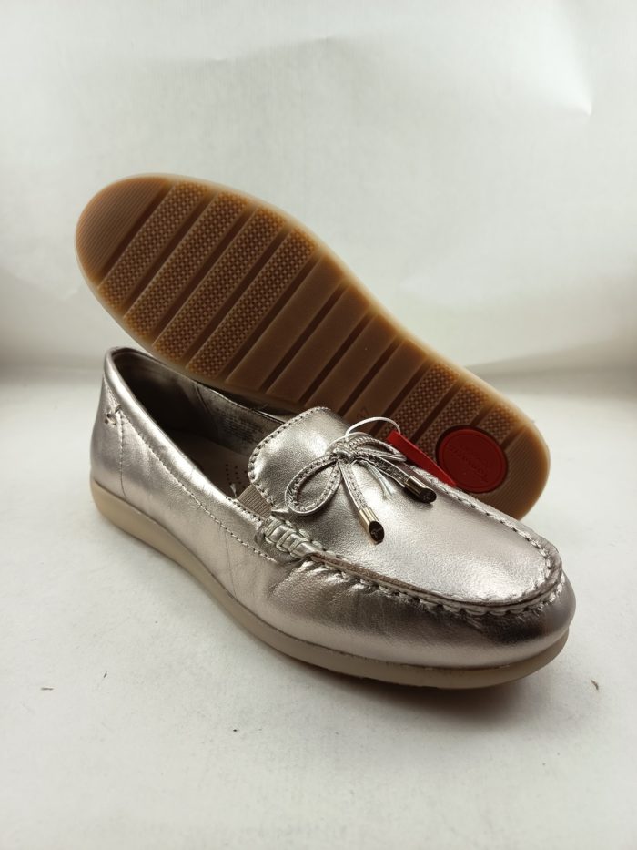 Mocasin de piel oro sin cierres, Tamaris confort mod. 84600 - Imagen 3