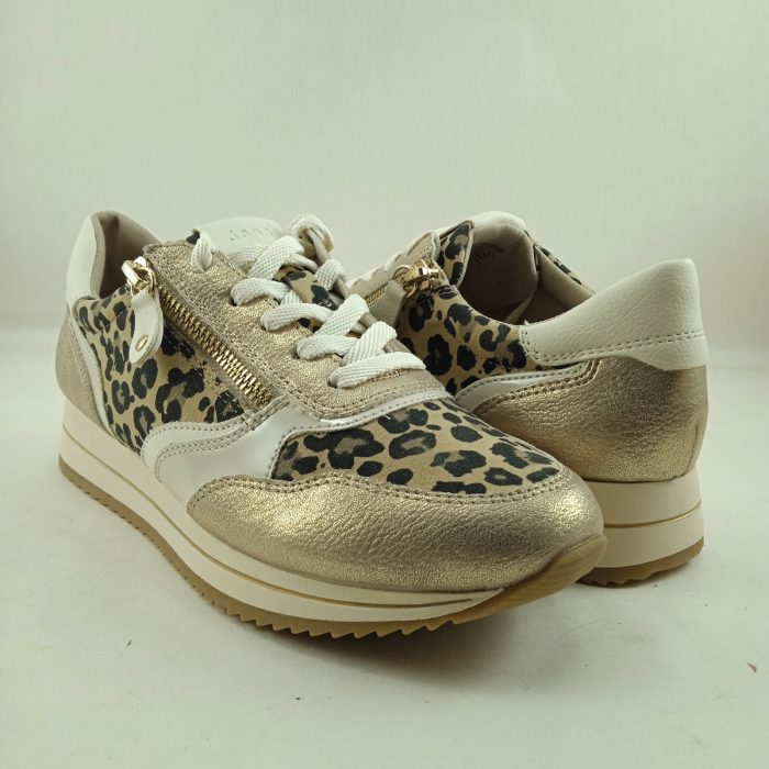 Semi-sport de piel leopardo con cierre de cordon y cremallera, Jana mod. 23774 - Imagen 2