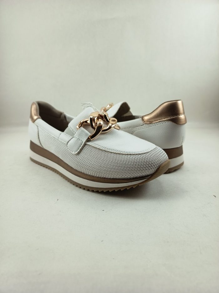 Mocasin de piel blanca sin cierres, Jana mod. 24766 - Imagen 2