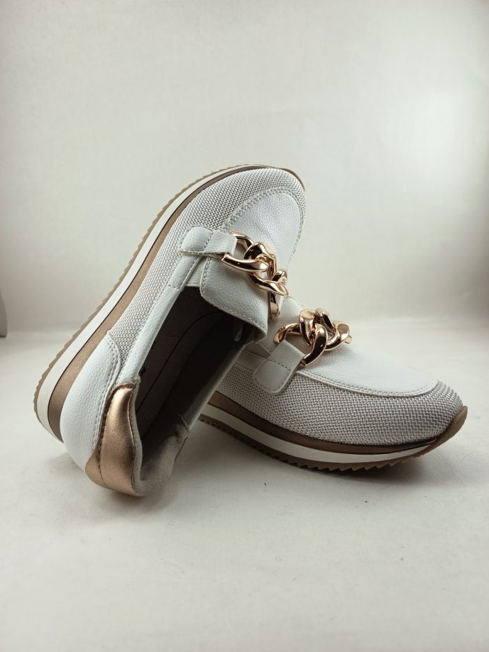Mocasin de piel blanca sin cierres, Jana mod. 24766 - Imagen 4