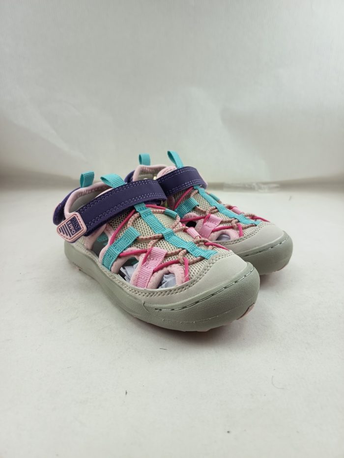Sandalia de cortes en piel crema con cierre de velcro, Gioseppo mod. 74460