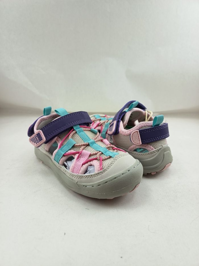 Sandalia de cortes en piel crema con cierre de velcro, Gioseppo mod. 74460 - Imagen 2