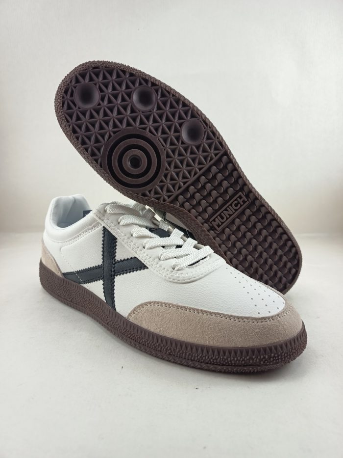 Semi-sport de piel blanco con cierre de cordon, Munich mod. 4078002 - Imagen 3