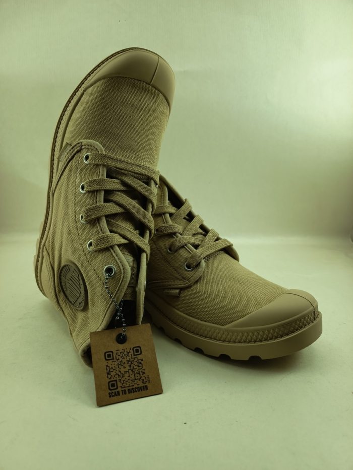 Bota de lona camel  con cierre de cordon, Palladium mod. 92352 - Imagen 4