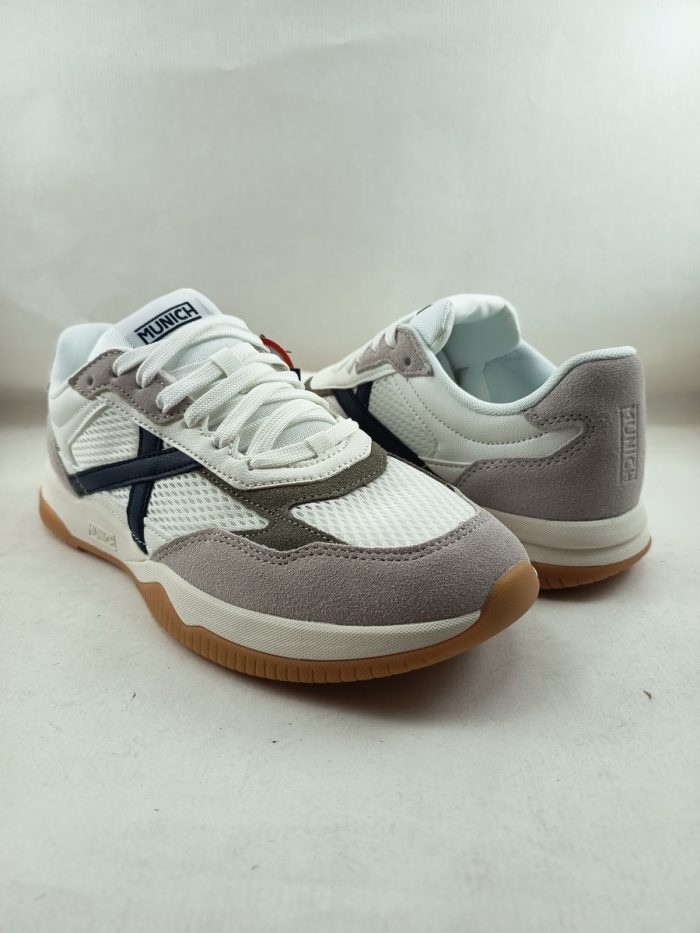 Semi-sport de piel blanco con cierre de cordon, Munich mod.4566005 - Imagen 2