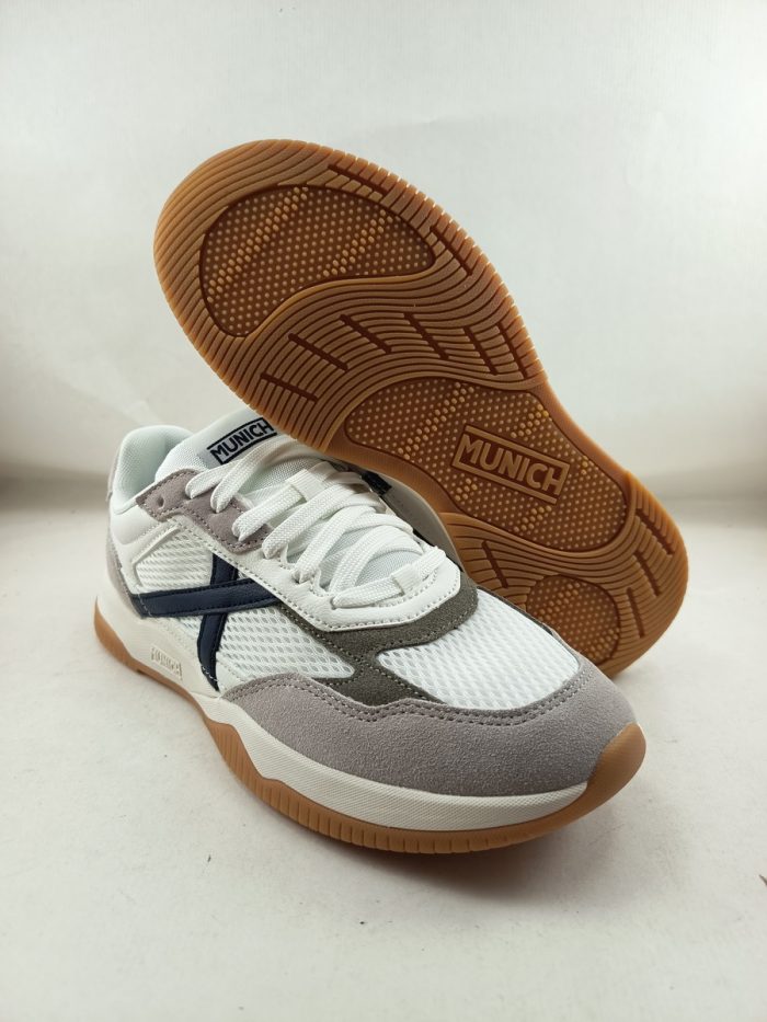Semi-sport de piel blanco con cierre de cordon, Munich mod.4566005 - Imagen 3