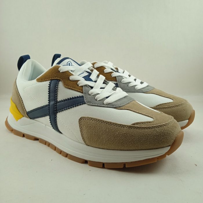Semi-sport de piel blanco con cierre de cordon, Munich mod. 8832025 - Imagen 2