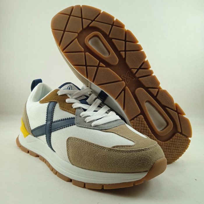 Semi-sport de piel blanco con cierre de cordon, Munich mod. 8832025 - Imagen 4