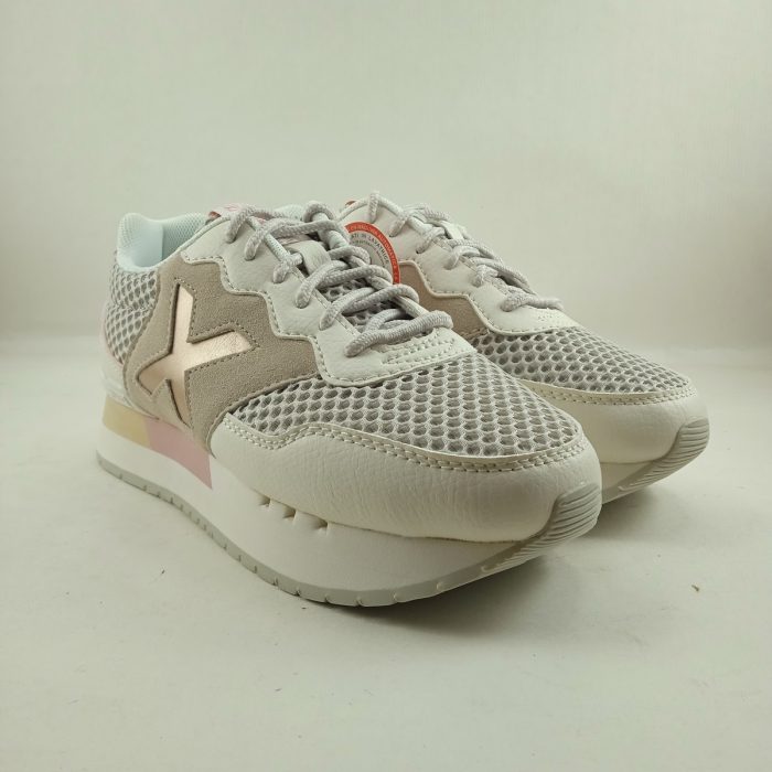 Semi-sport sintetico blanco con cierre de cordon, Munich mod. 1699030